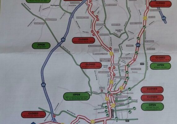 Current Status of 94.7 Road Closures in Johannesburg image 1