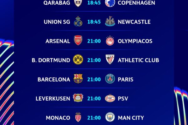 champions league fixtures