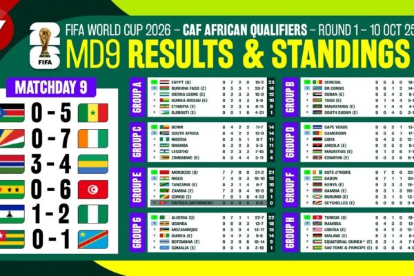 Current Standings in the World Cup Qualifiers Table image 1